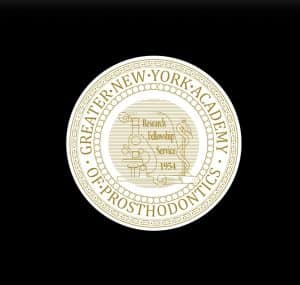 Greater New York Academy of Prosthodontics logo recognizing Dr. Albert J. Kurpis as a Life Fellow in prosthodontics, full mouth reconstruction, complex restorative dentistry and cosmetic dentistry.